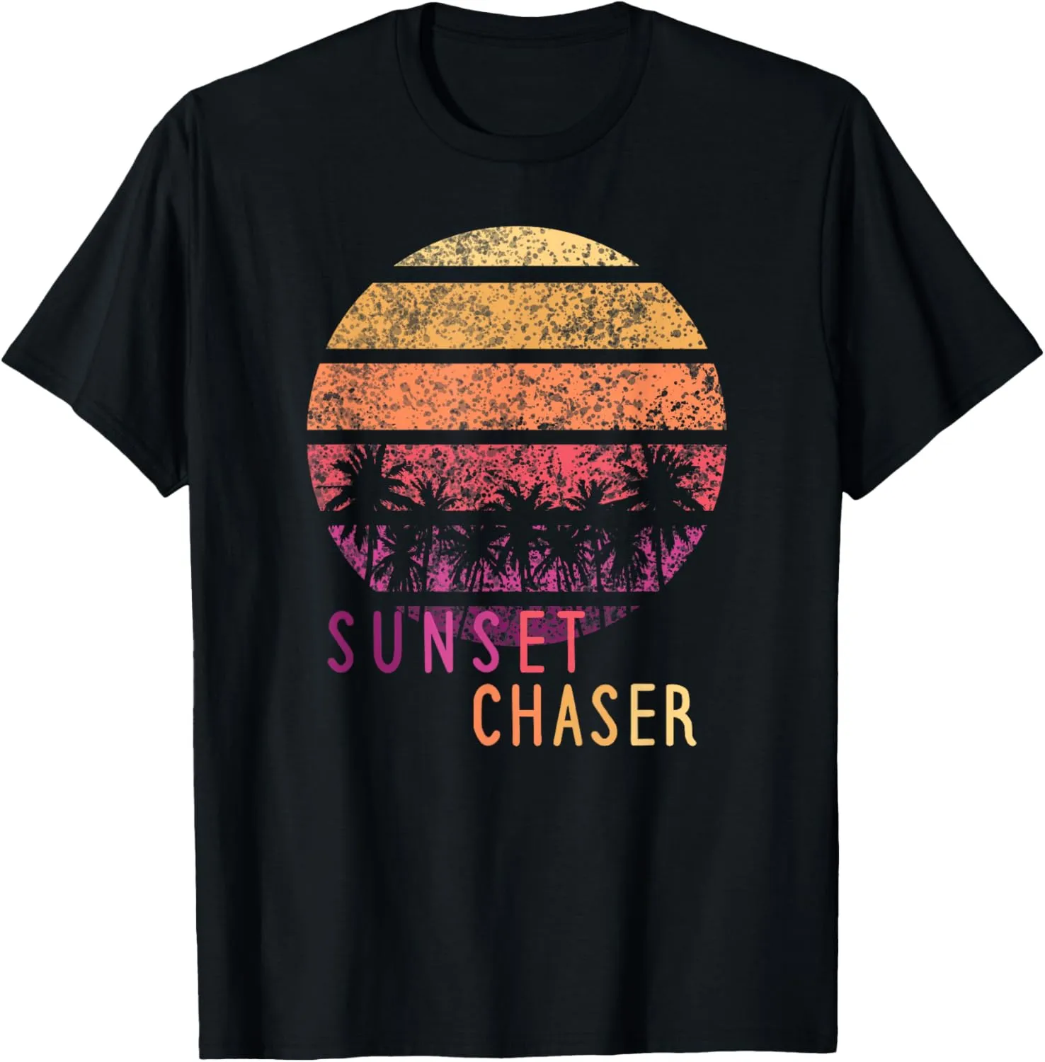 Sunset Chaser Vintage Palm Tree Silhouette 70s Retro T-Shirt