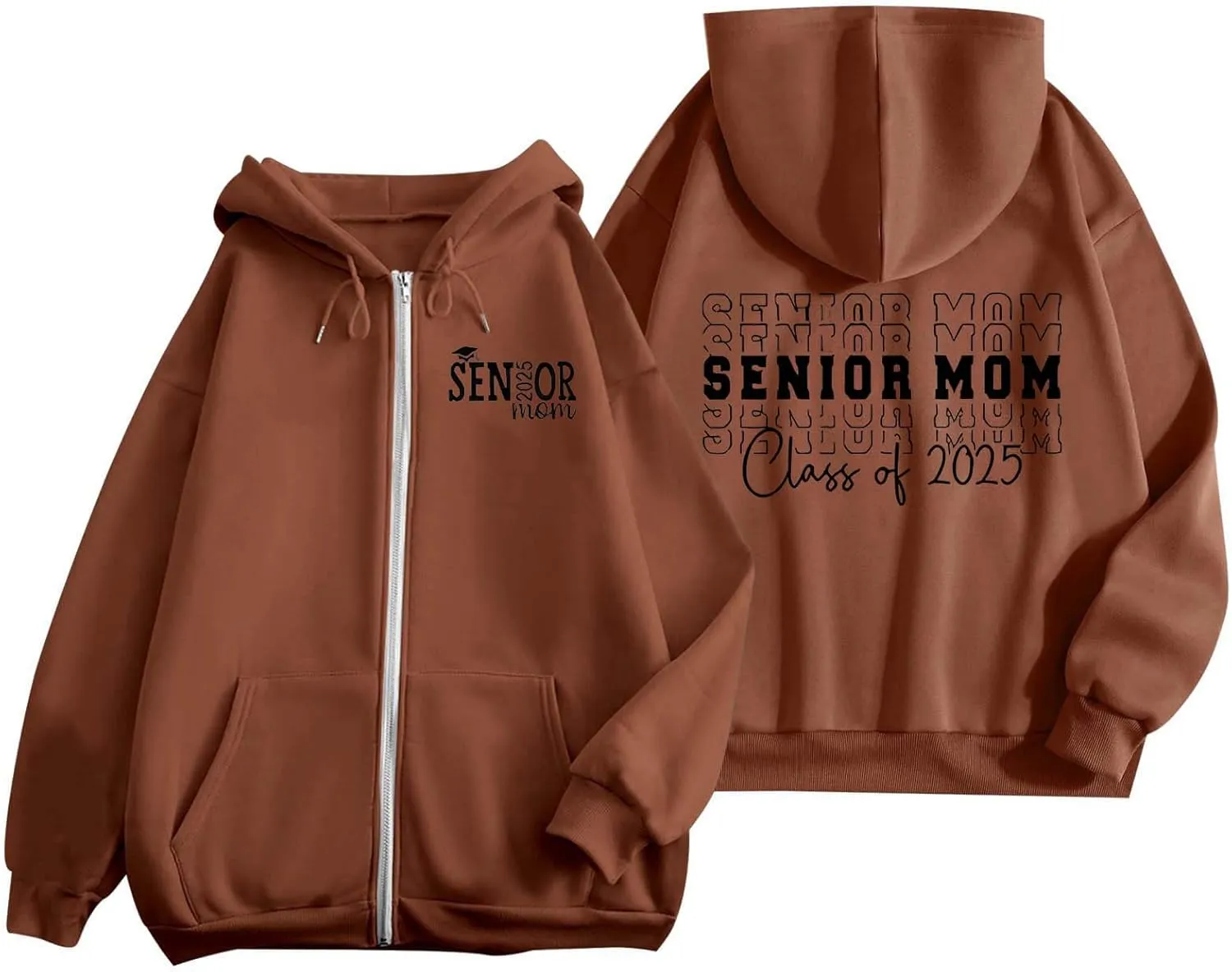 Sweatshirt for Women Senior Mom 2025 Womens Zip Up Hoodies Long Sleeve Fall Oversized Sweatshirts