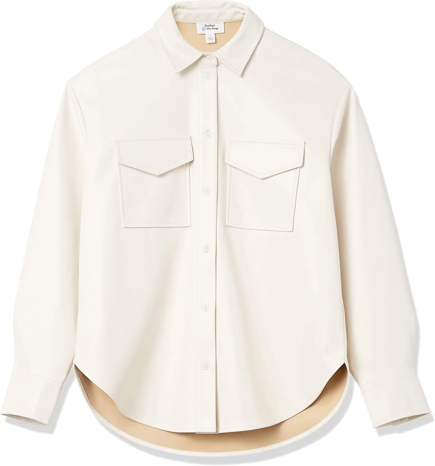 The Drop Women's @Lisadnyc Faux Leather Long Shirt Jacket