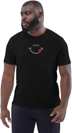 THEUGLYE Lick it Unisex Organic Cotton T-Shirt - Venetian Gray