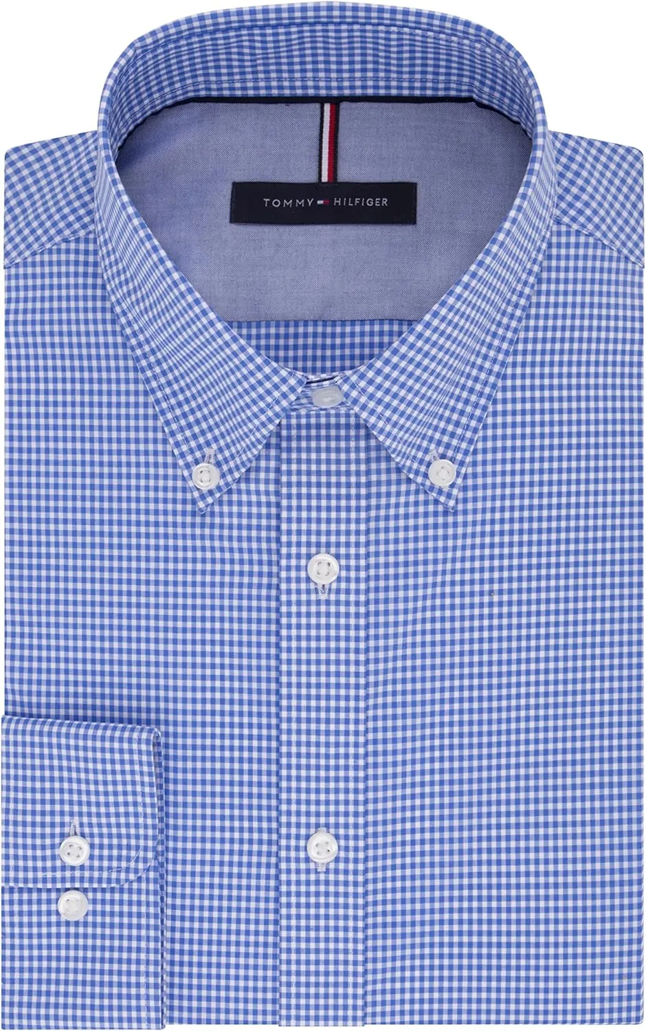 Tommy Hilfiger Men's Dress Shirt Slim Fit Non Iron Gingham