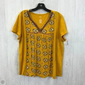 Top Short Sleeve By St Johns Bay In Yellow, Size: 2x