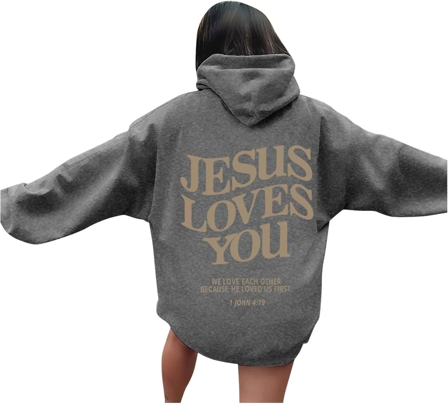 Trust in The Lord Christian Bible Verse Hoodie Jesus Saves Faith Sweatshirt Loose Pullover Harajuku Streetwear