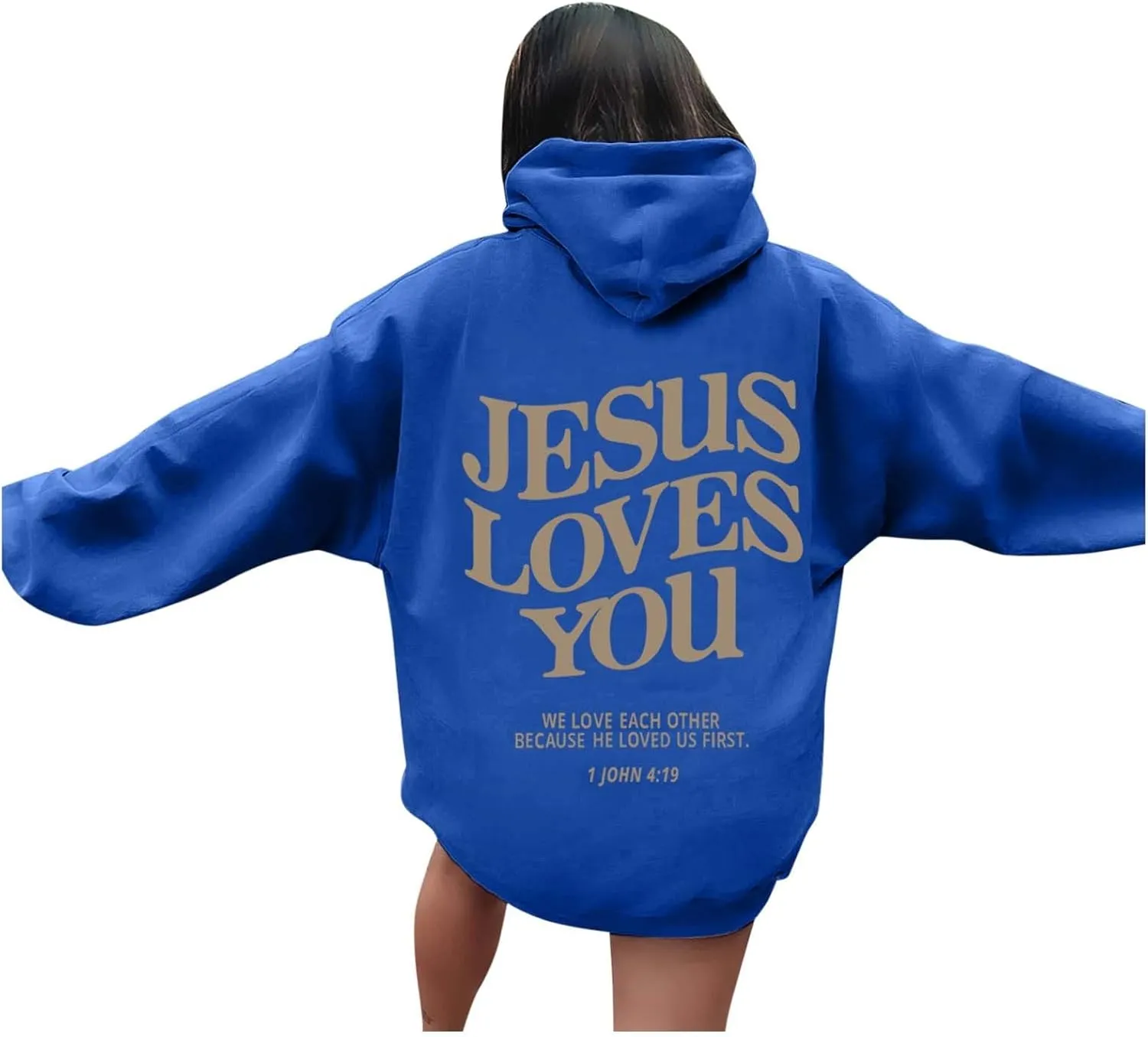 Trust in The Lord Christian Bible Verse Hoodie Jesus Saves Faith Sweatshirt Loose Pullover Harajuku Streetwear