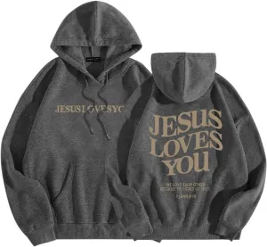 Trust in The Lord Christian Bible Verse Hoodie Jesus Saves Faith Sweatshirt Loose Pullover Harajuku Streetwear