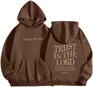 TRUST IN THE LORD Christian Bible Verse Hoodie Jesus Saves Faith Sweatshirt Trendy Loose Pullover Tops Harajuku Streetwear