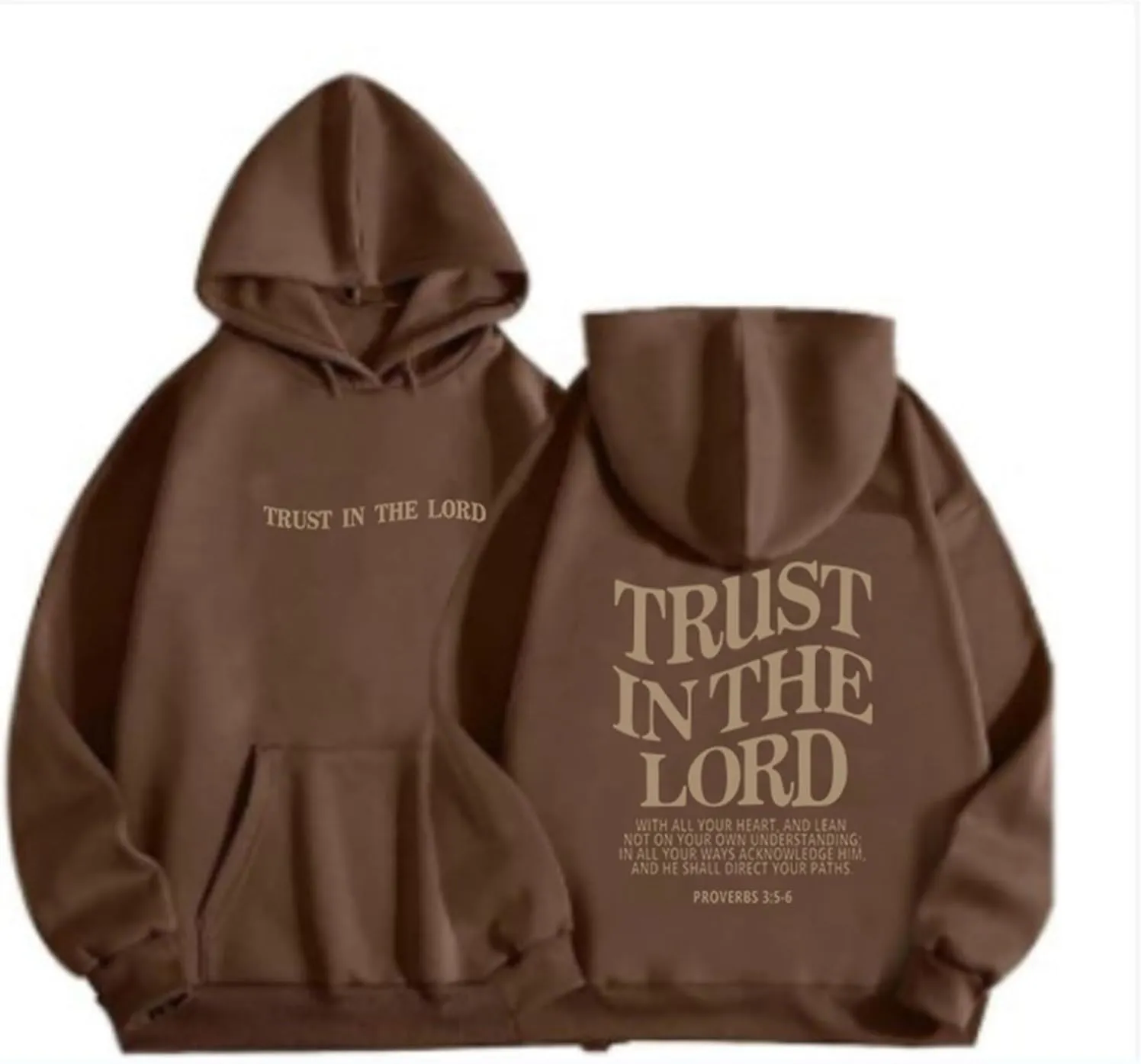 TRUST IN THE LORD Christian Bible Verse Hoodie Jesus Saves Faith Sweatshirt Trendy Loose Pullover Tops Harajuku Streetwear