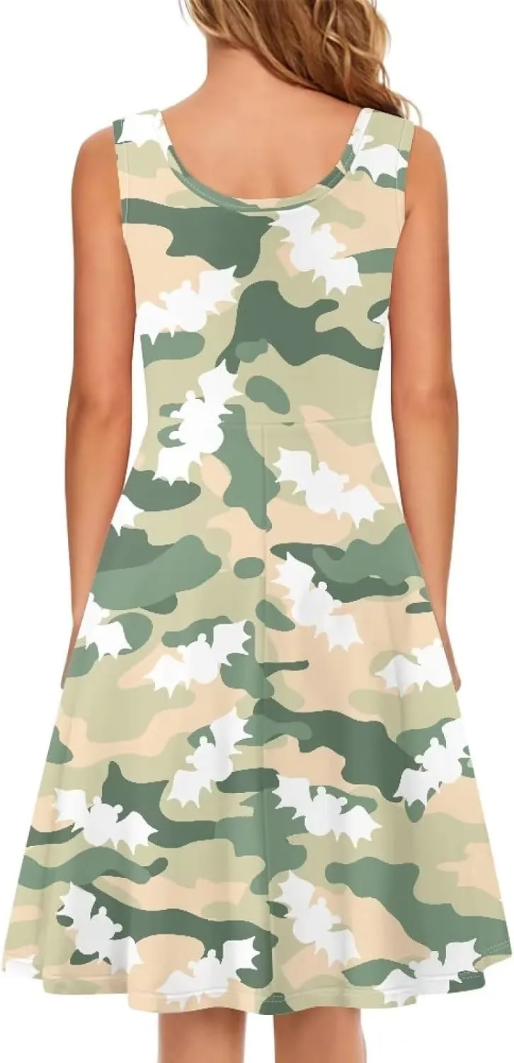 Uasibuni Floral Dress for Women Summer T Shirt Dresses