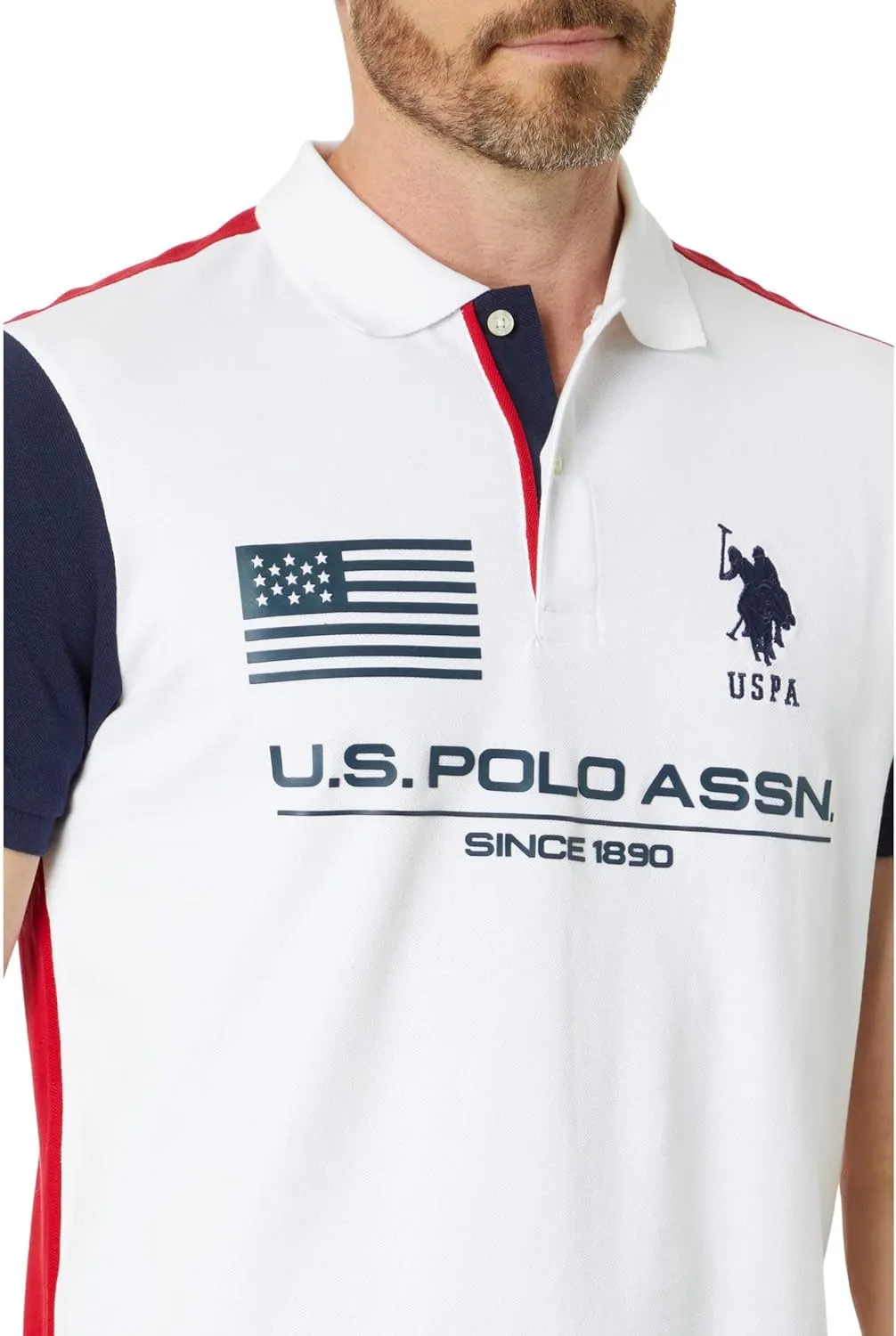 U.S. Polo Assn. Slim Fit Contrast Body Knit Polo Shirt