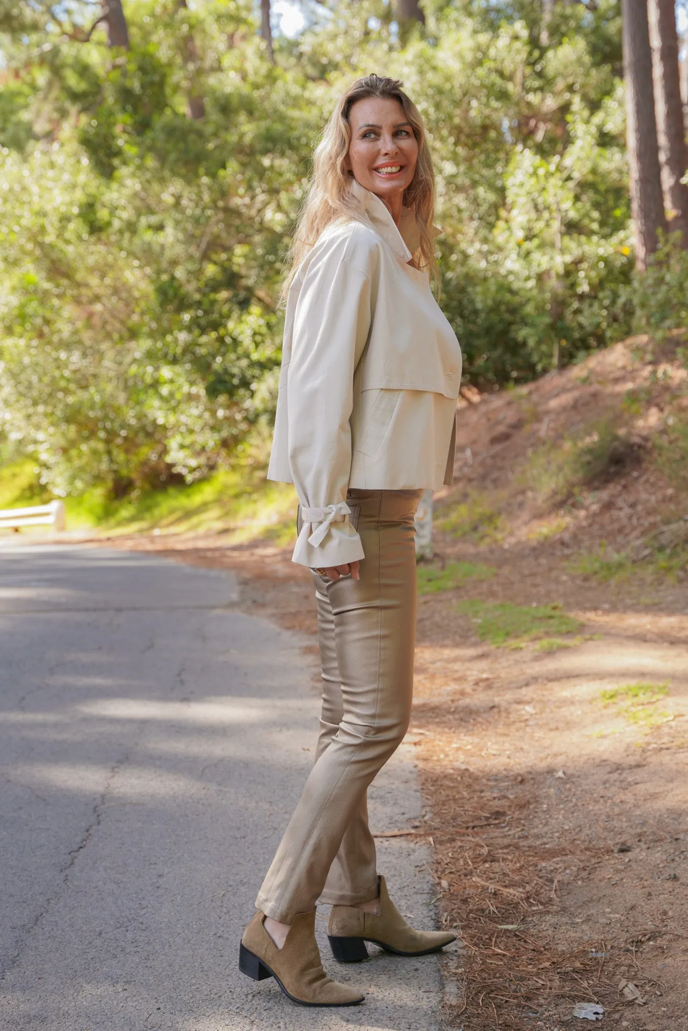 Waxed Gold Pants