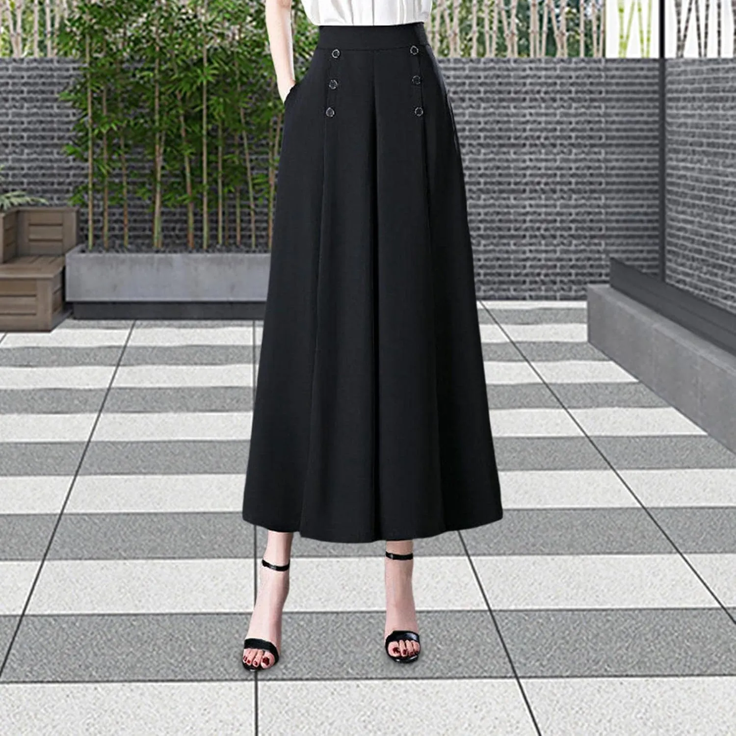 Wide Leg Pants for Women Spring Summer Work Pants Long Palazzo Pants High Waist Trousers