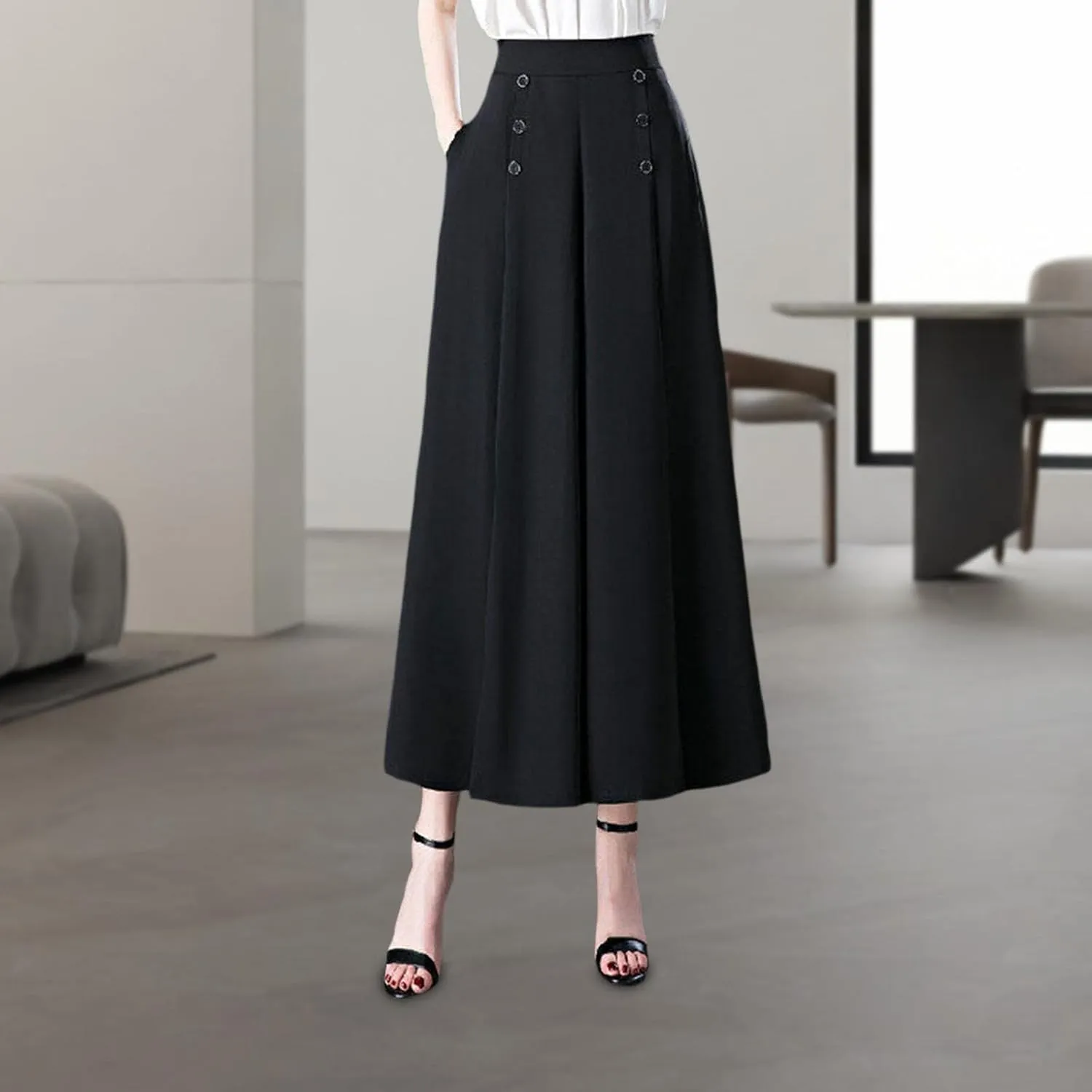 Wide Leg Pants for Women Spring Summer Work Pants Long Palazzo Pants High Waist Trousers