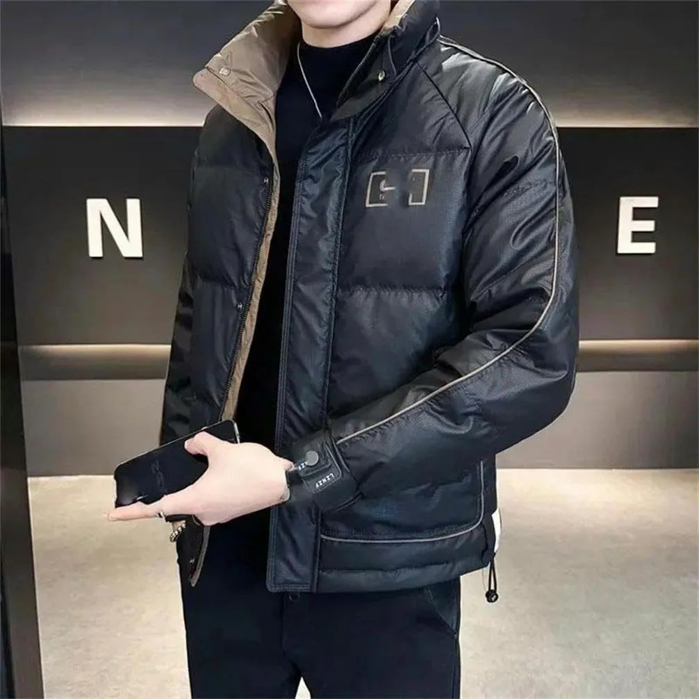 Winter Down Jacket Men's Lightweight Removable Hooded Warm Jacket Men's Casual proof Jacket Snow Jacket Solid Color