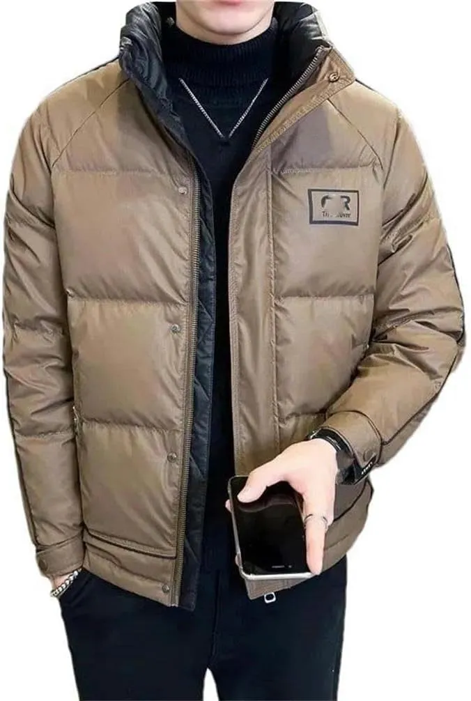 Winter Down Jacket Men's Lightweight Removable Hooded Warm Jacket Men's Casual proof Jacket Snow Jacket Solid Color
