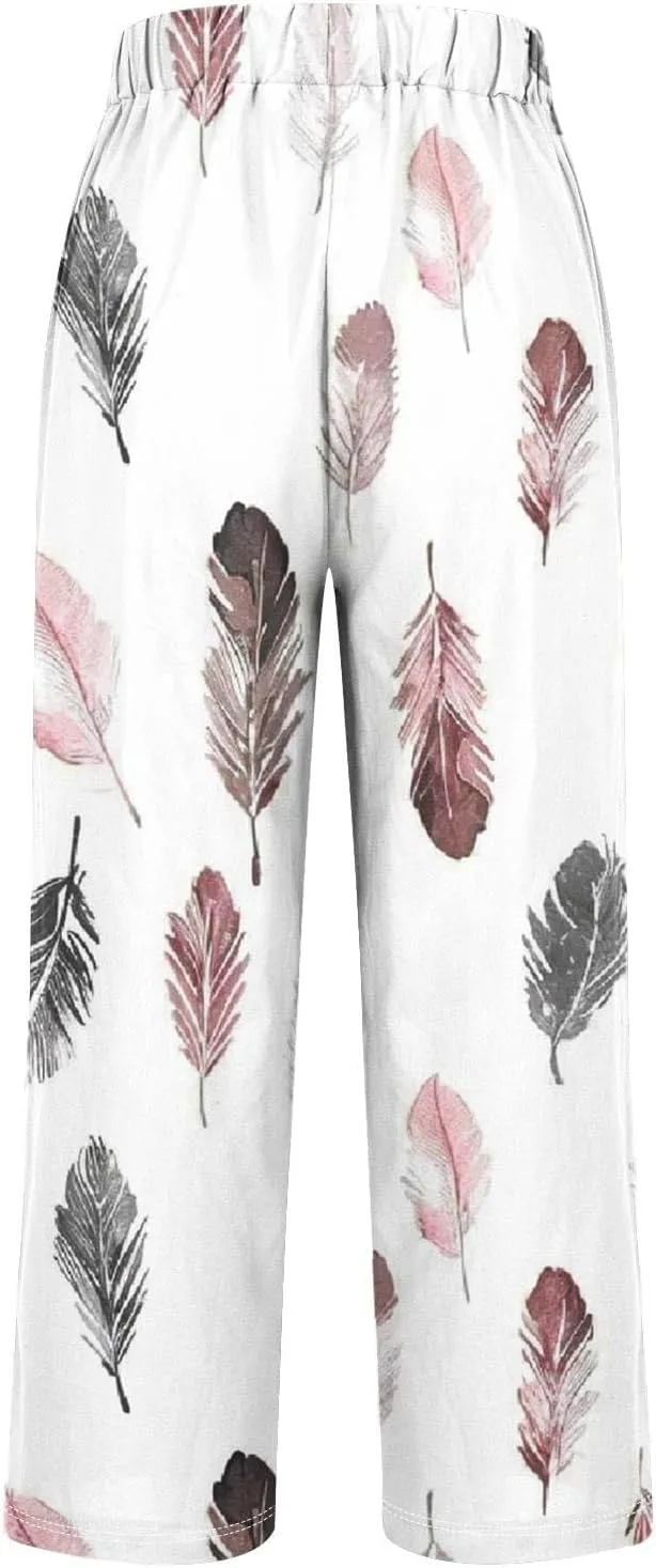 Women Linen Palazzo Pants Casual Drawstring Pants 2025 Beach Travel Vacation Clothes Lightweight Summer Women