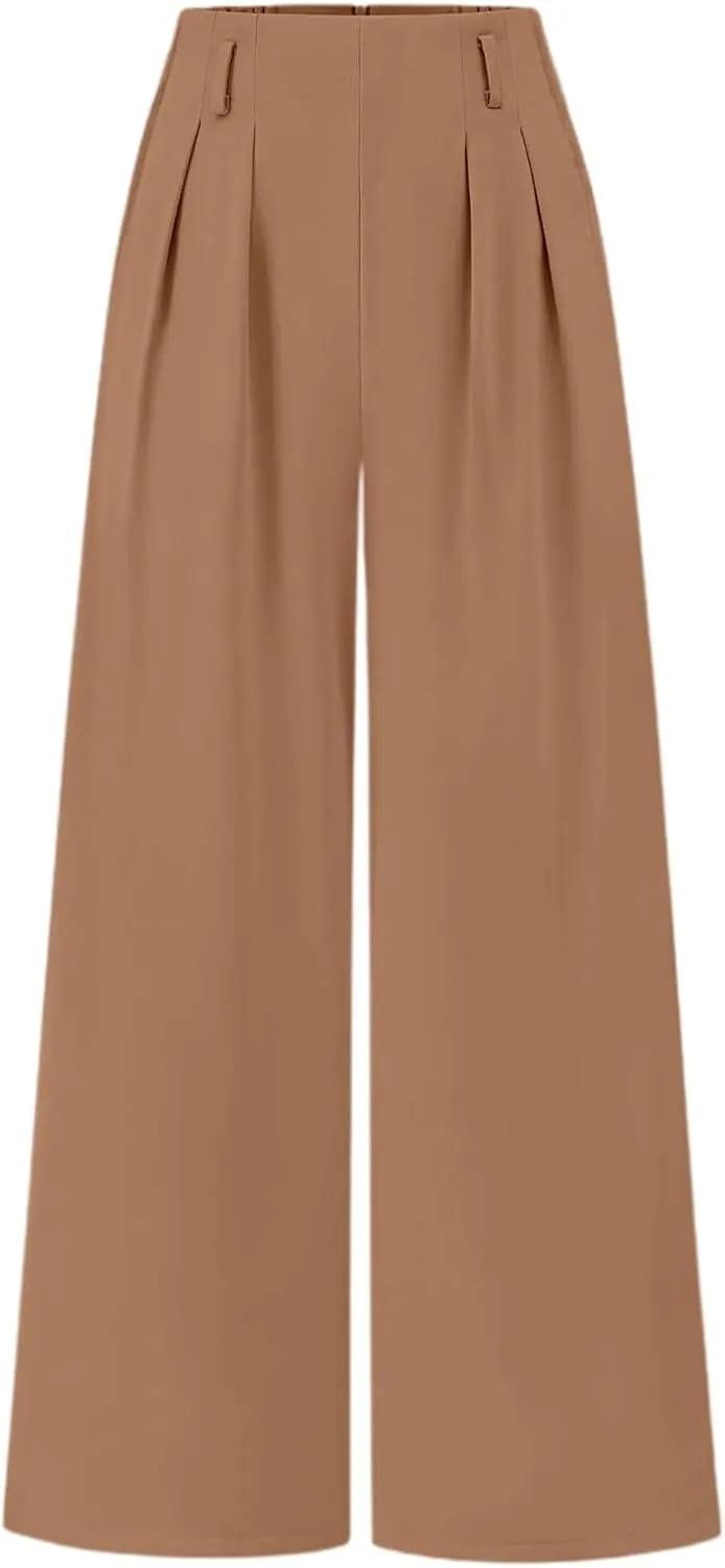 Women Linen Pants Linen Pants Women Loose High Waist Boho Wide Leg Cropped Palazzo Beach Summer Outfits Trendy