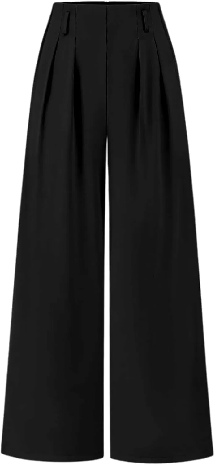 Women Linen Pants Linen Pants Women Loose High Waist Boho Wide Leg Cropped Palazzo Beach Summer Outfits Trendy