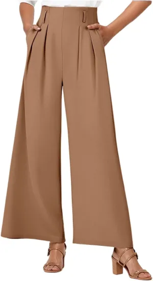 Women Linen Pants Linen Pants Women Loose High Waist Boho Wide Leg Cropped Palazzo Beach Summer Outfits Trendy