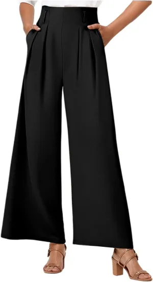 Women Linen Pants Linen Pants Women Loose High Waist Boho Wide Leg Cropped Palazzo Beach Summer Outfits Trendy