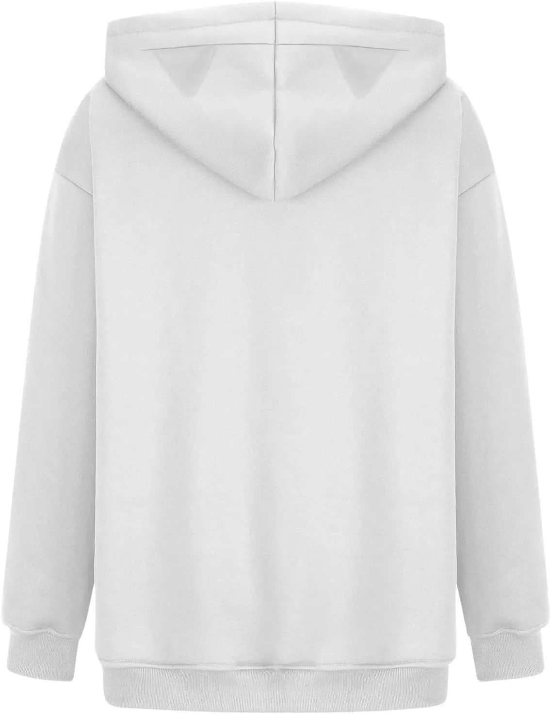 Women Plus Size Cute Cat Ear Hoodies Solid Color Fluffy Sweatshirt Baggy Casual Homewear Sweater Tops Trendy Clothing