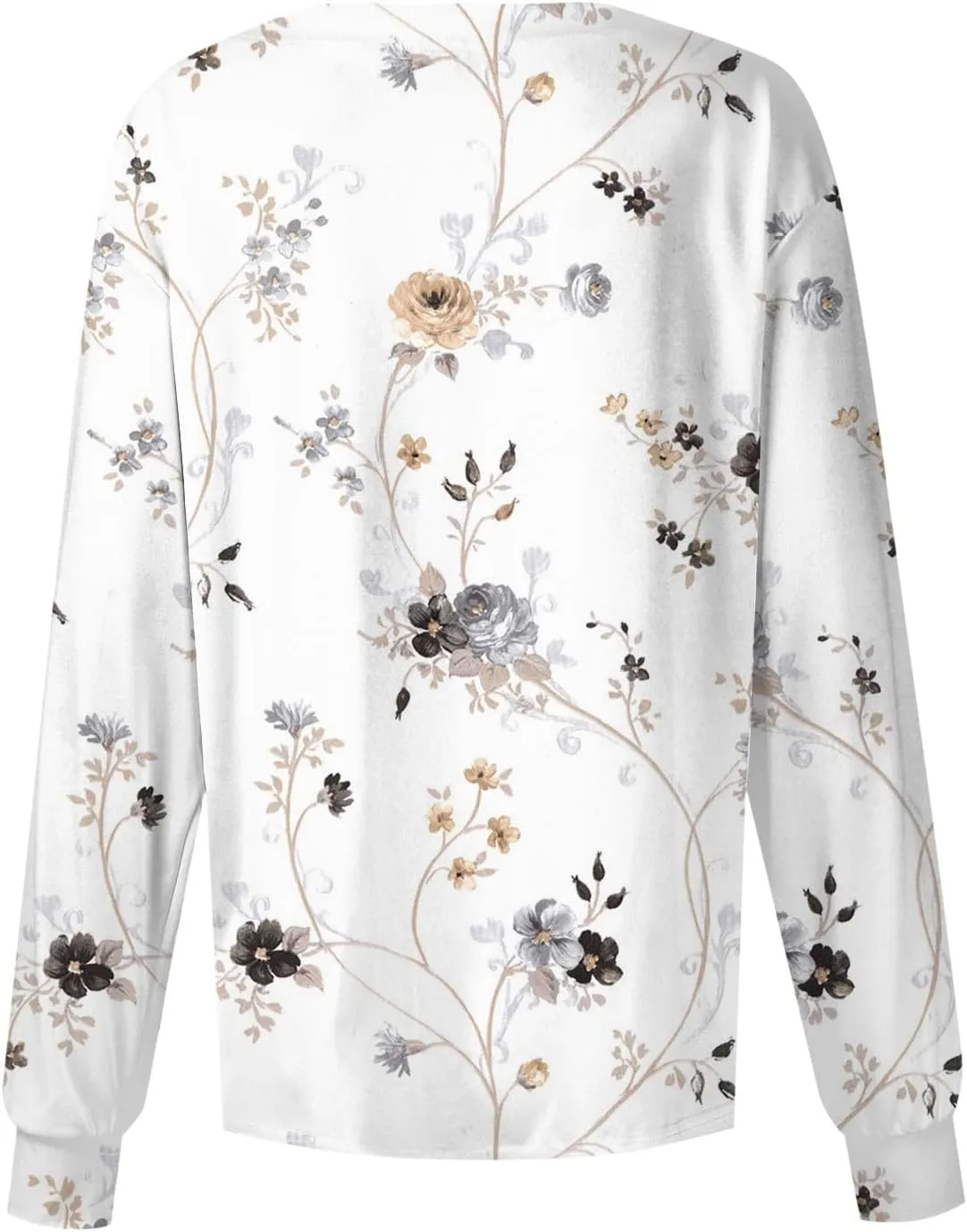 Women Scrubs Jacket Long Sleeve Snap Front Warm Up Medical Scrub Tops Butterfly Print Nurse Working Uniforms