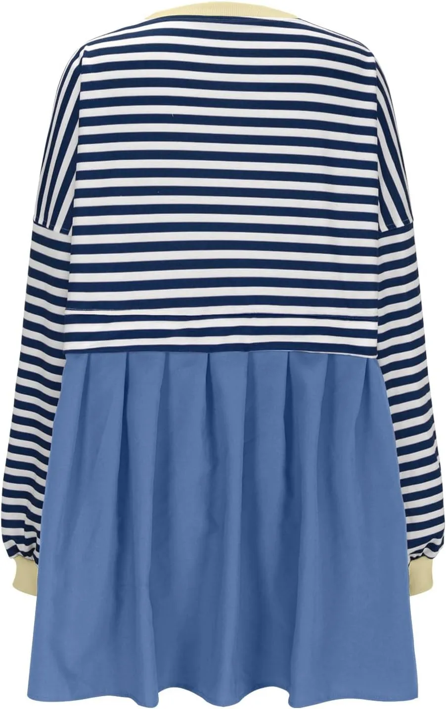 Women Sweatshirts Dress Oversized Striped Long Sleeve Crewneck Pullover Tops Casual Mini Dress Fall Outfits 2024