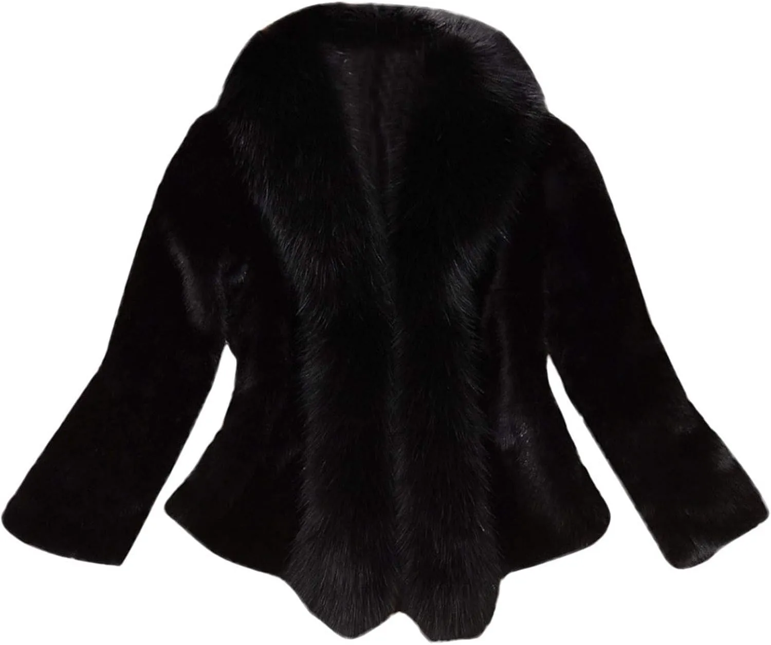 Women Winter Coat with Faux Fur Collar Winter Warm Cropped Jacket Fashion Casual Cardigan Fluffy Shaggy Outwear