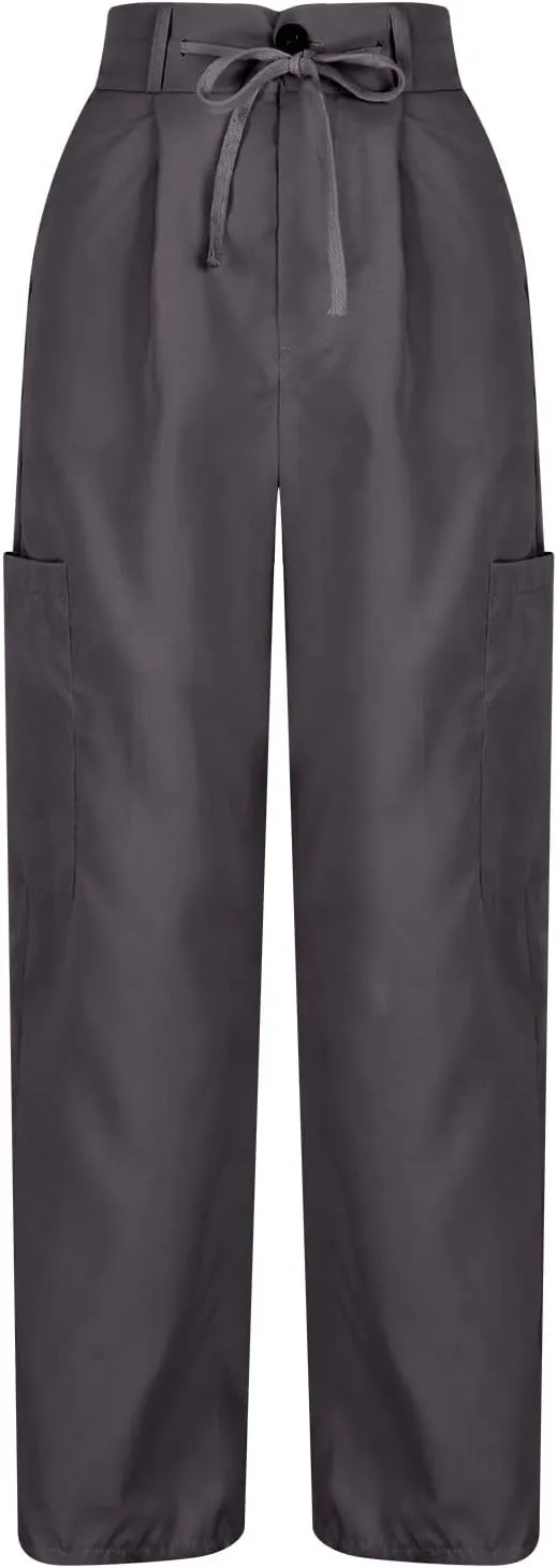 Womens Cargo Pants Baggy Wide Leg Pants Drawstring Waist Pants Y2k Cargo Pants Lightweight Hiking Pants Trendy Pants