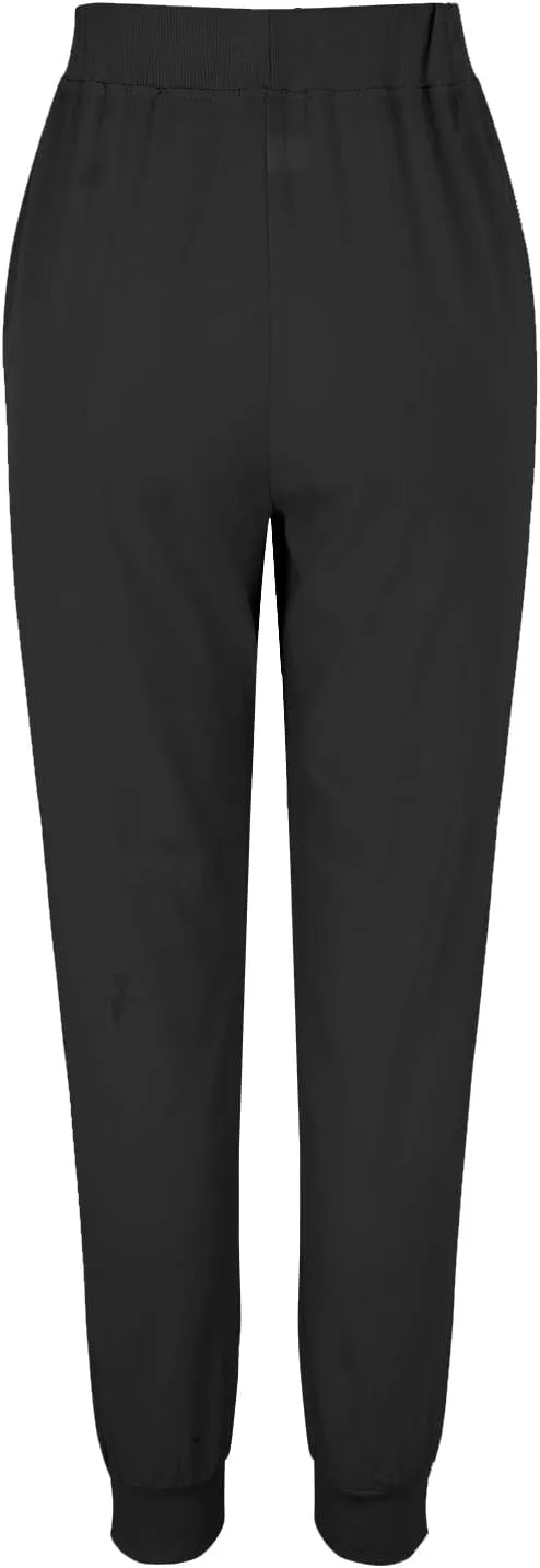 Womens Cotton Linen Jogger Pants Tapered Leg Summer Casual Back Elastic Waist Beach Pants Drawstring Trousers with Pockets