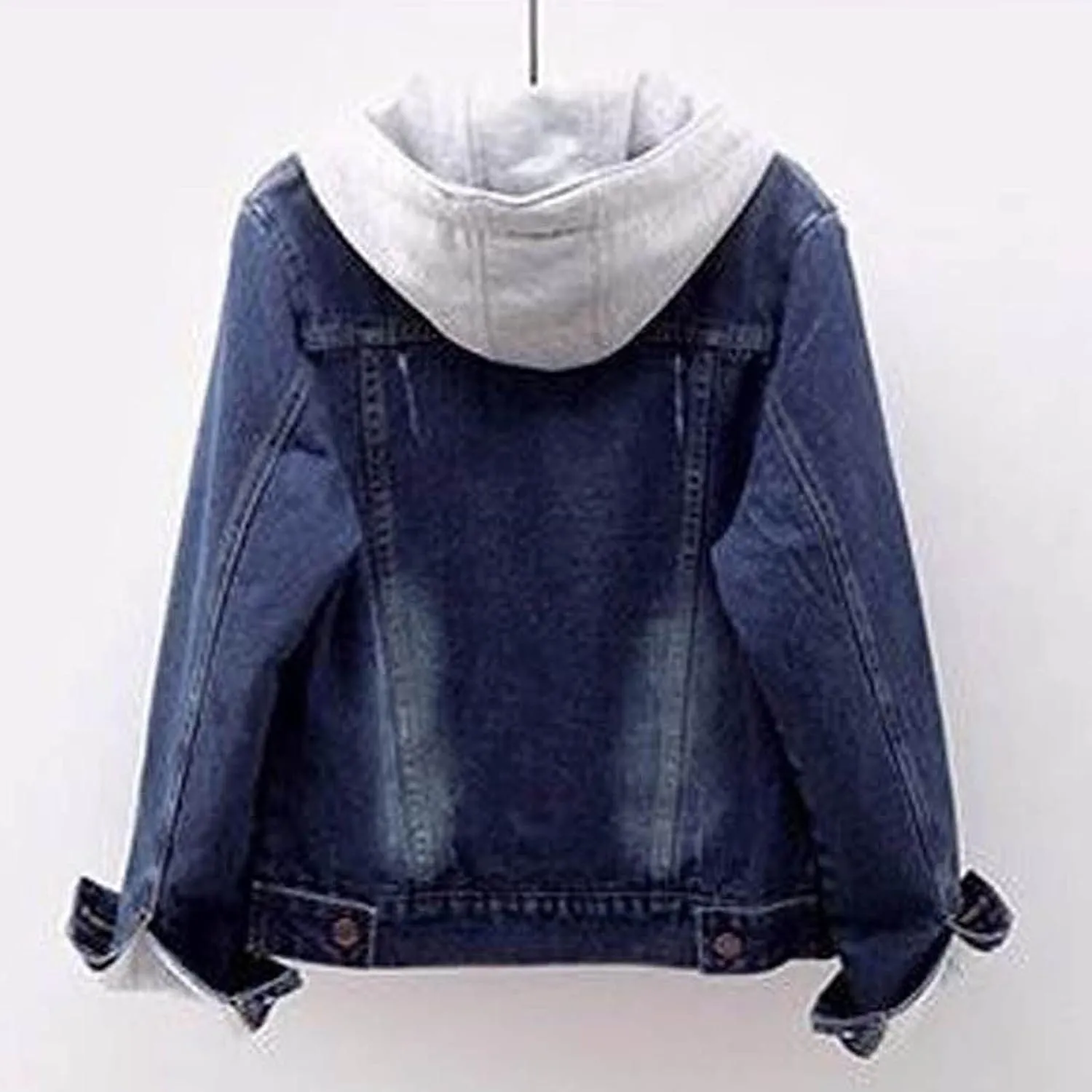 Womens Denim Jacket Sherpa Fleece Lined Jean Jacket Coats With Hood Oversized Fashion Hoodie Trucker Jacket Coat