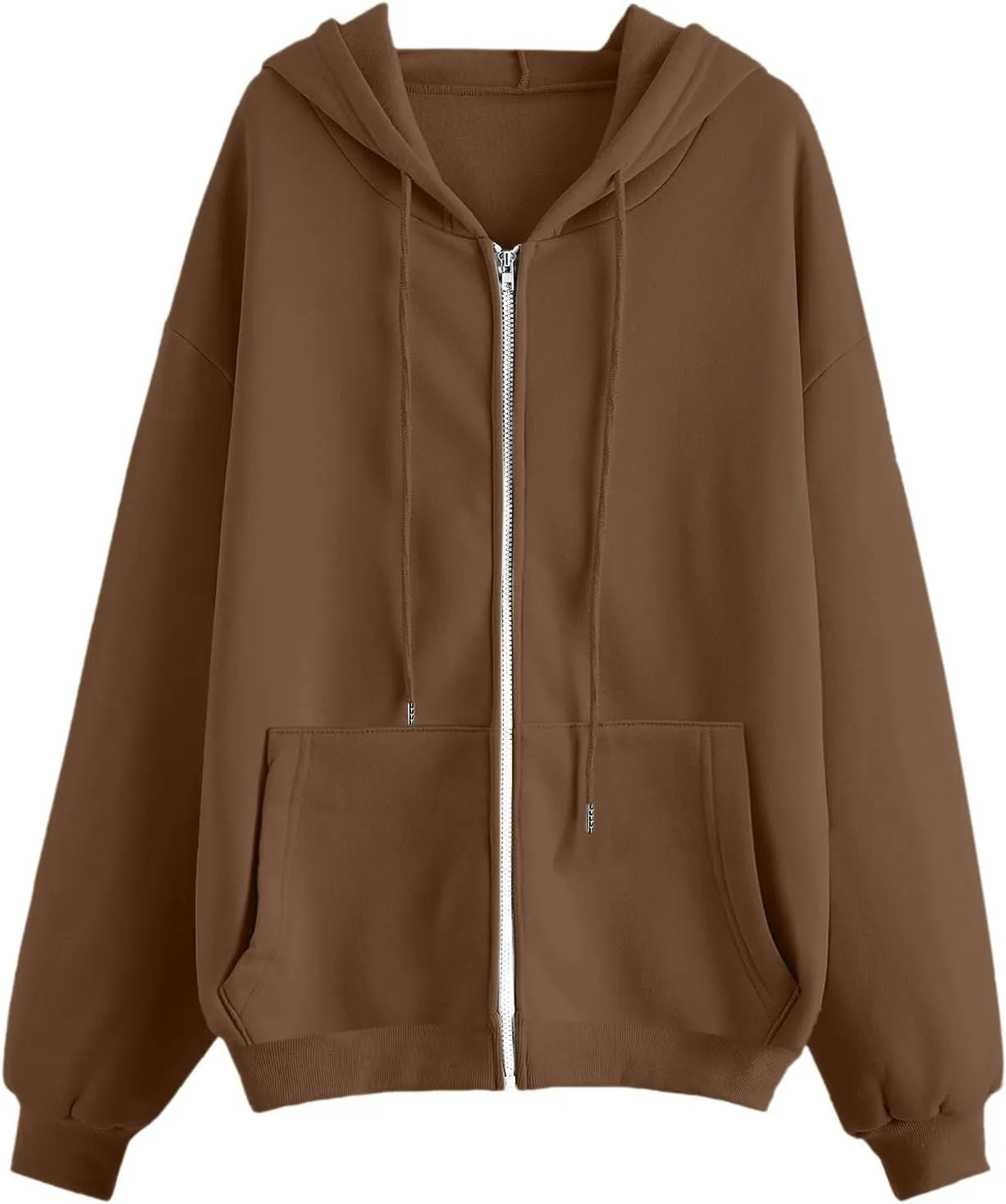 Women's Drawstring Zip Up Cute Hoodies Fall Jacket Oversized Casual Sweatshirts with Pocket 2025 Trendy