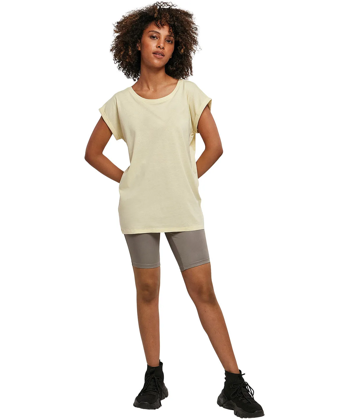 Womens extended shoulder tee | Paradise Orange