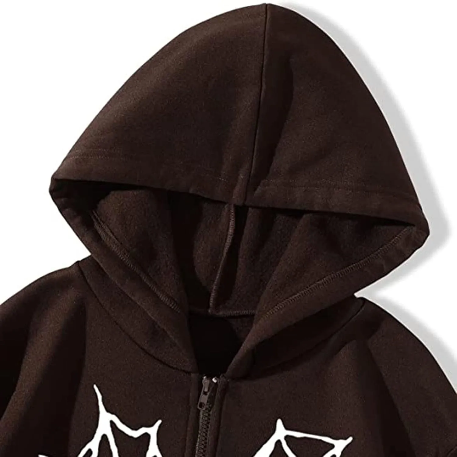 Women's Halloween Zip Up Hoodie Funny Spider Net Graphic Y2K Oversized Sweatshirt Goth Punk Jackets Streetwear