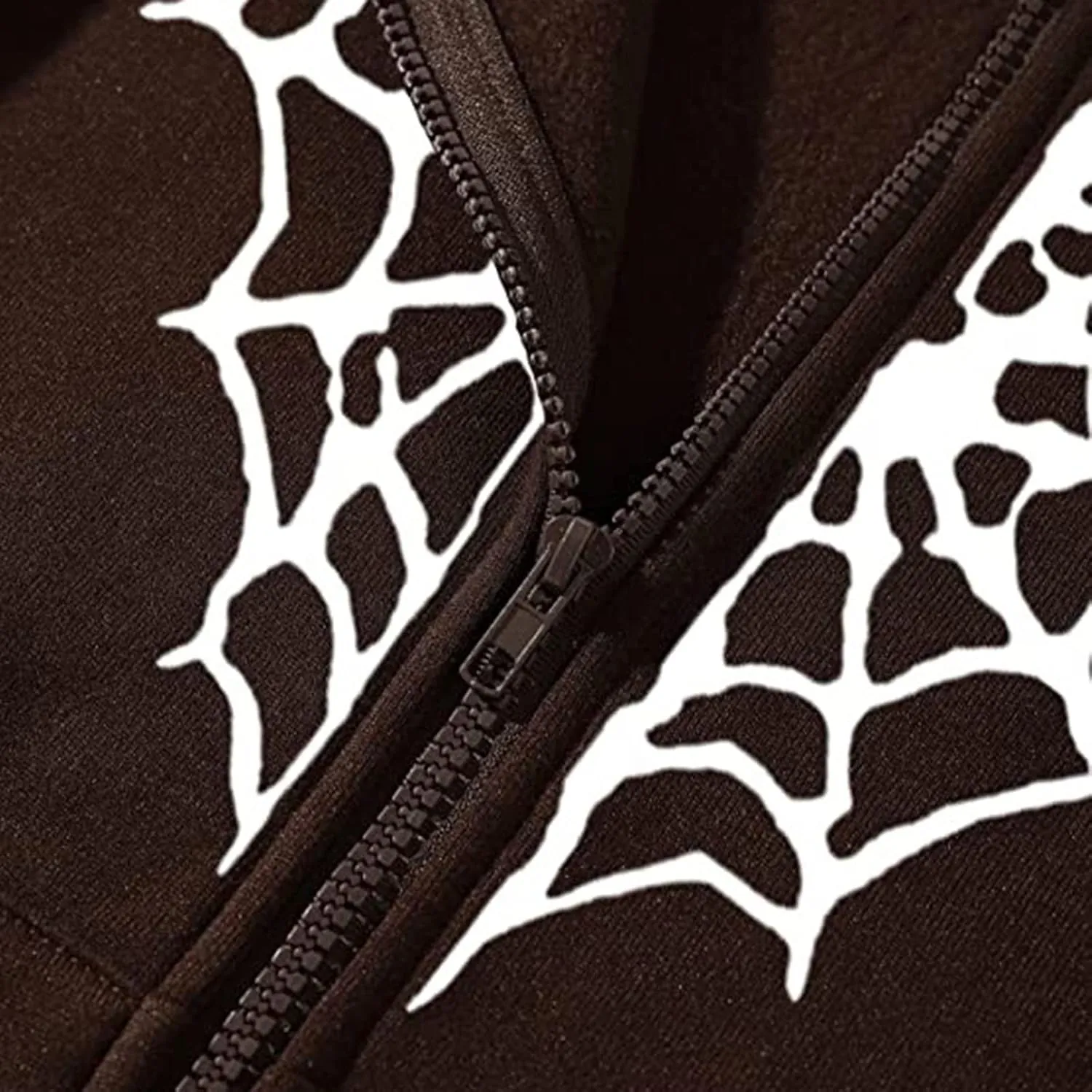 Women's Halloween Zip Up Hoodie Funny Spider Net Graphic Y2K Oversized Sweatshirt Goth Punk Jackets Streetwear