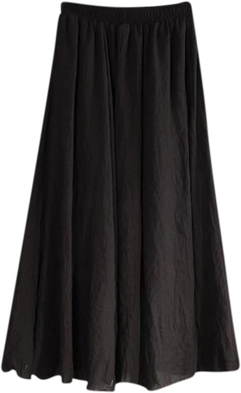 Women's Lightweight Skirts High Waisted Comfort A Line Skirt Stretch Summer Skirt Casual Cozy Pure Boho Skirts