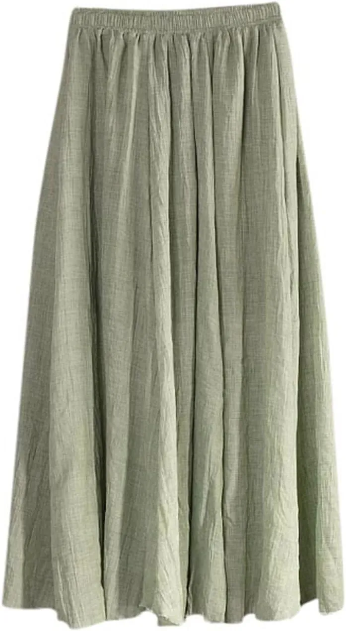 Women's Lightweight Skirts High Waisted Comfort A Line Skirt Stretch Summer Skirt Casual Cozy Pure Boho Skirts