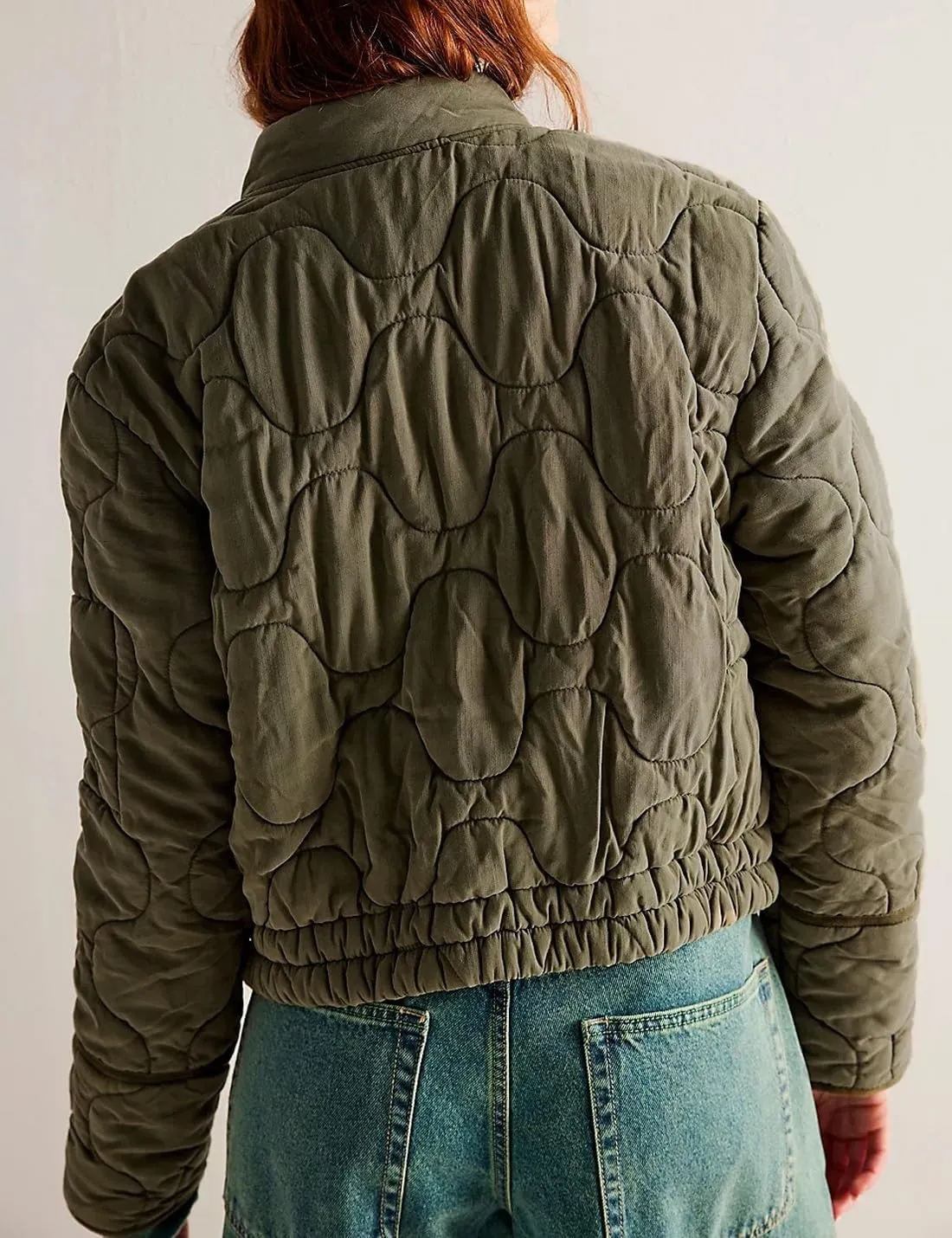 Women's Lightweight Zip Up Outerwear Coat Quilted Jacket Warm Down Puffer Jacket With Pockets