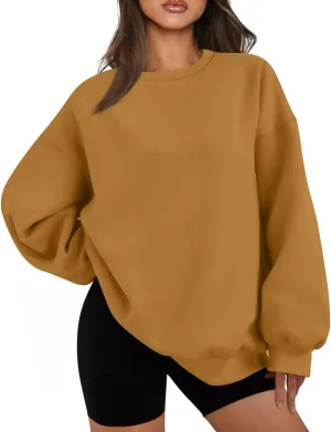 Womens Oversized Sweatshirts Crew Neck Pullover Sweaters Casual Comfy Fall Outfits Clothes 2024