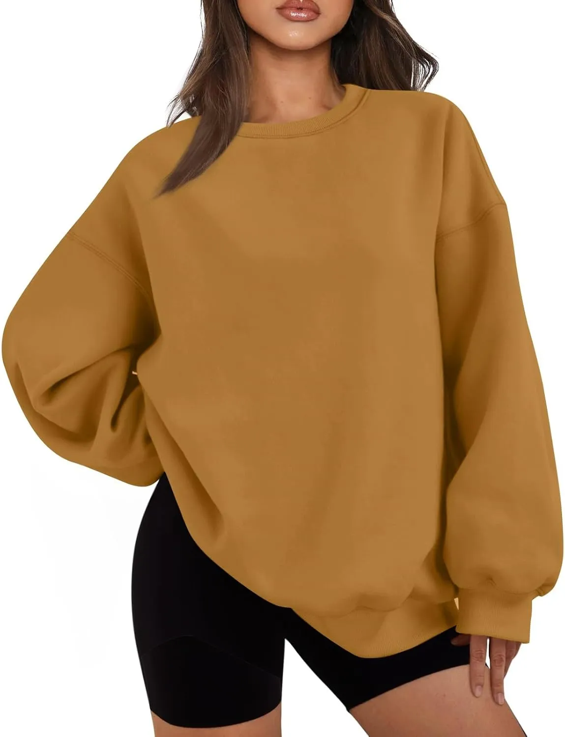 Womens Oversized Sweatshirts Crew Neck Pullover Sweaters Casual Comfy Fall Outfits Clothes 2024