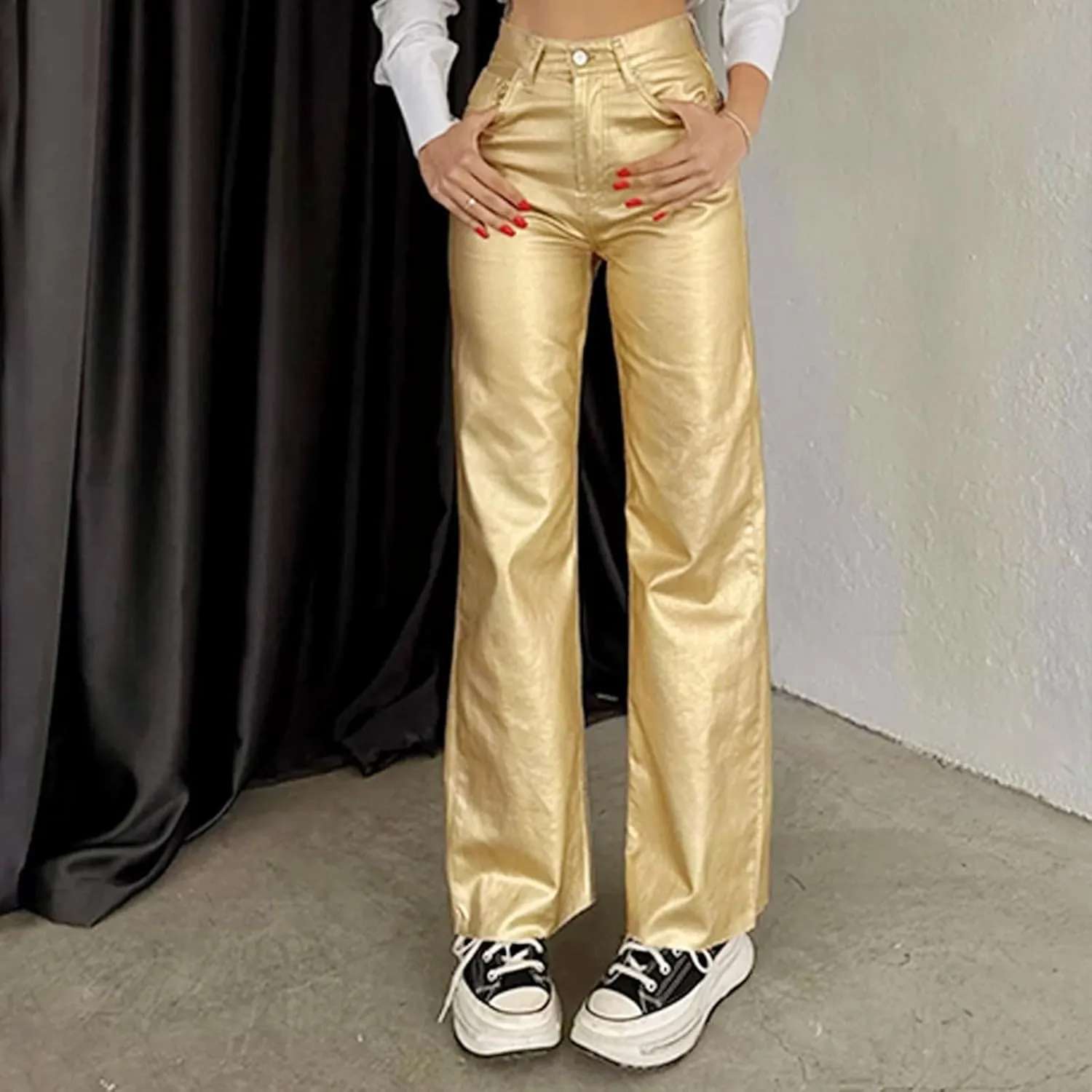 Women's Pocket High Waist Workwear Pants Casual Versatile Pants Lightweight Casual