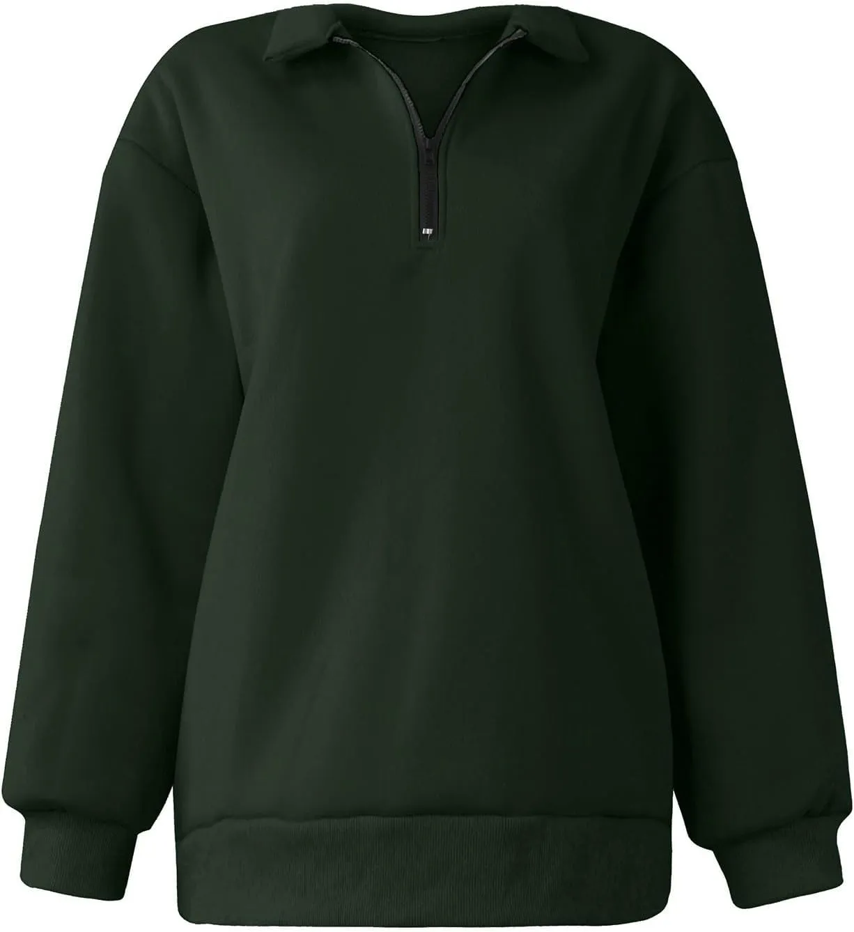 Womens Quarter Zip Trendy Sweatshirts Plain Oversized Long Sleeve Loose Fit Casual Pullover Tops Fall Y2K Clothes