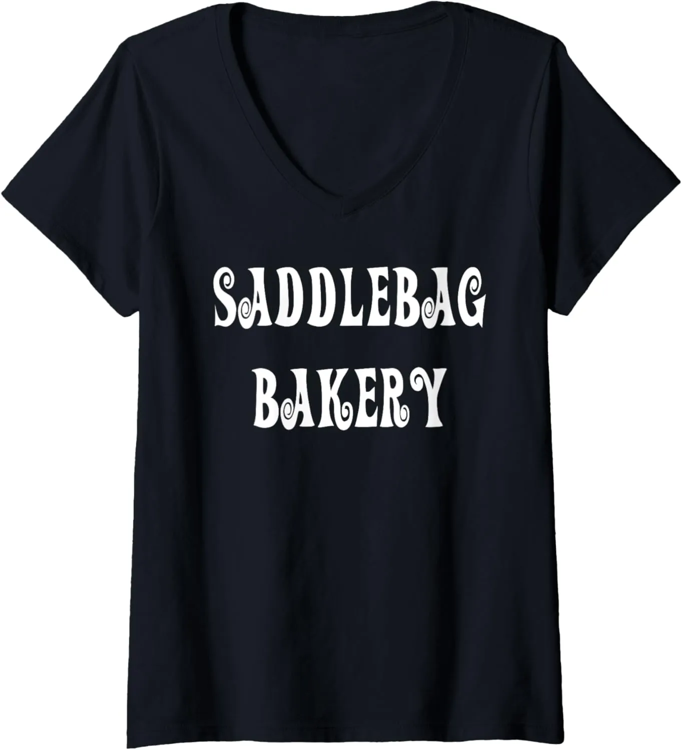 Womens Saddlebag Bakery Old West V-Neck T-Shirt