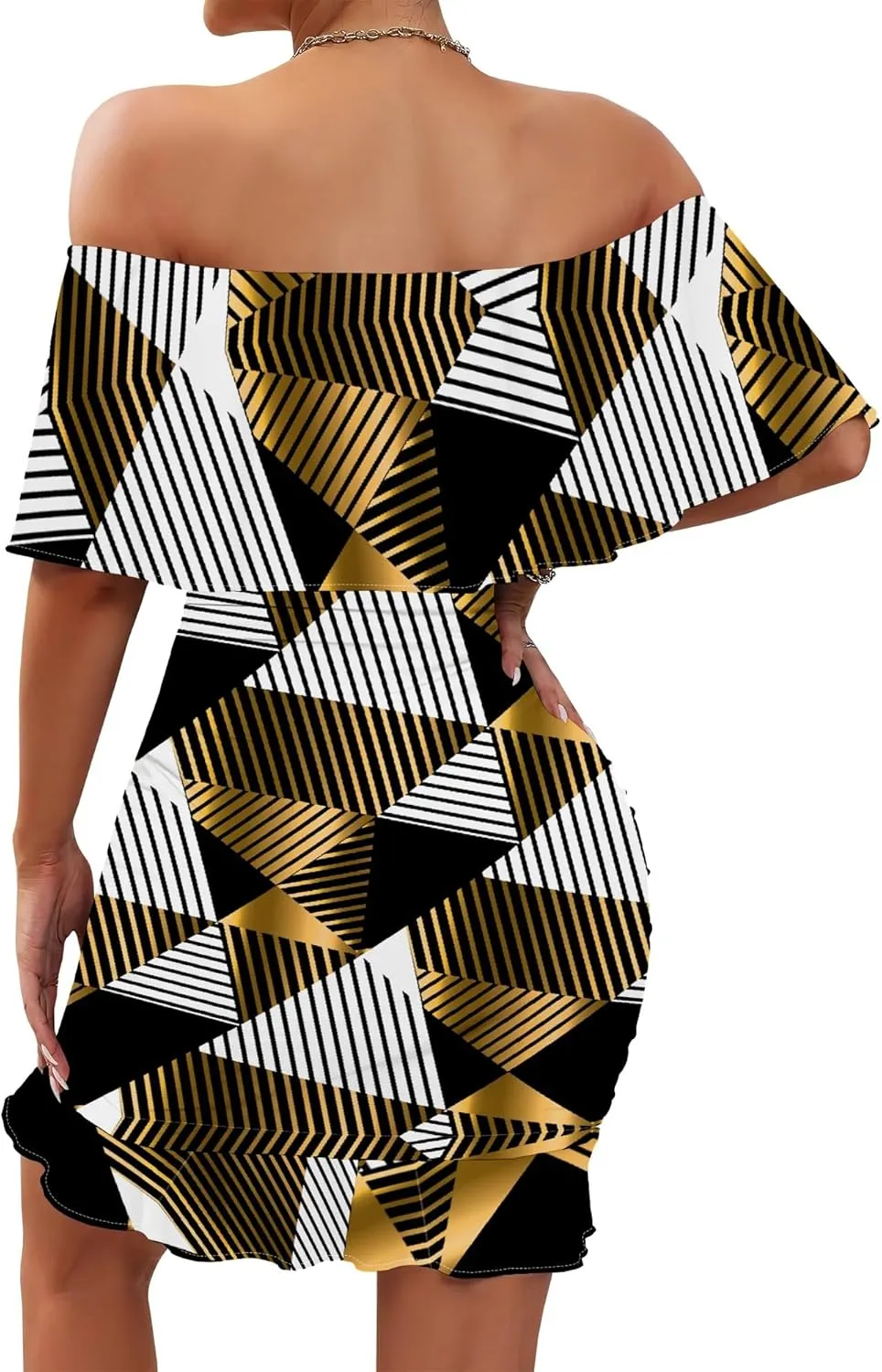 Women's Sexy Off The Shoulder Bodycon Mini Dresses Summer Casual Trendy Slim Ruched Ruffle Hem Cocktail Party Club Dresses