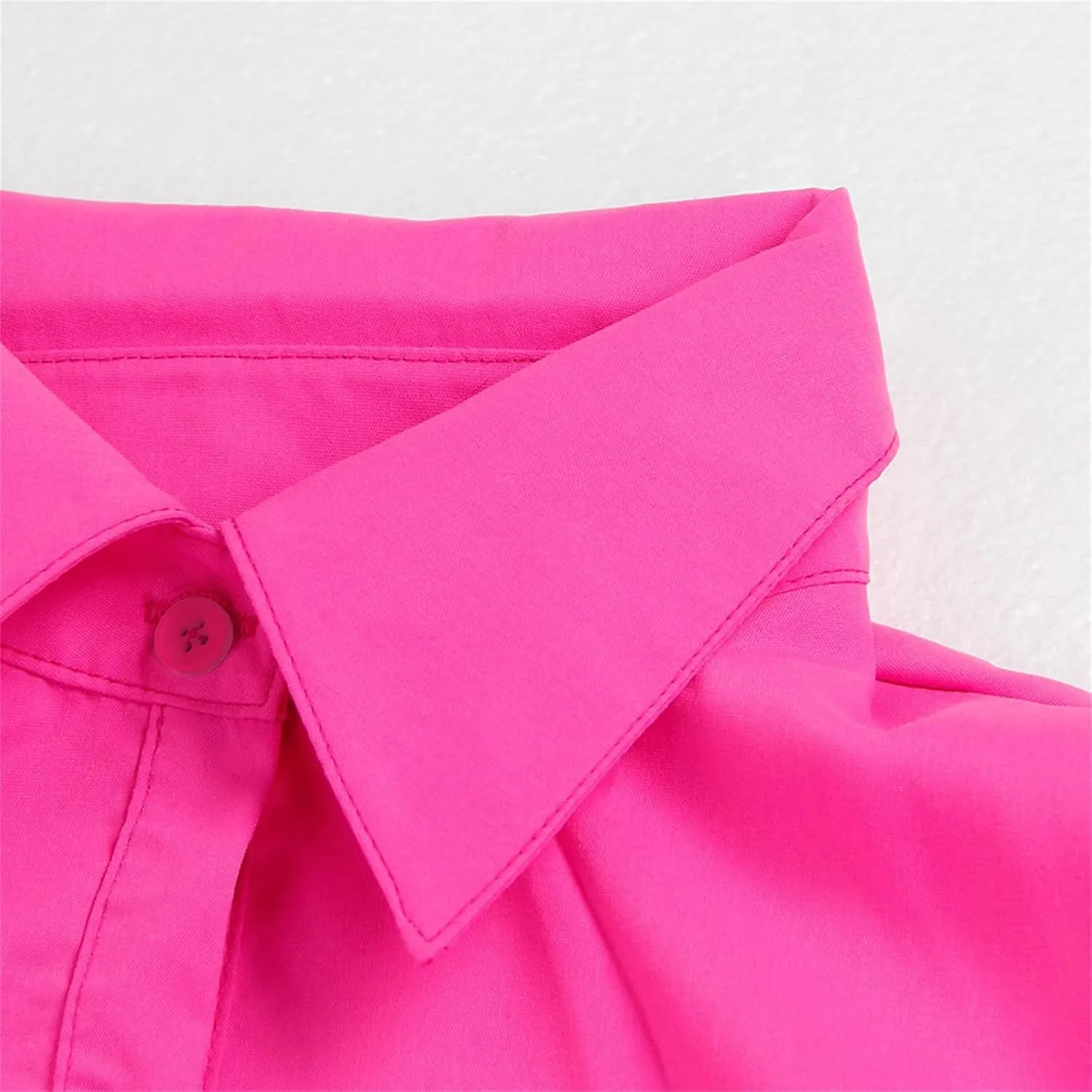 Women's Tiered Babydoll Mini Shirt Dress Loose Puff Sleeve Ruffle Hem Pleated Mini Shirt Dress