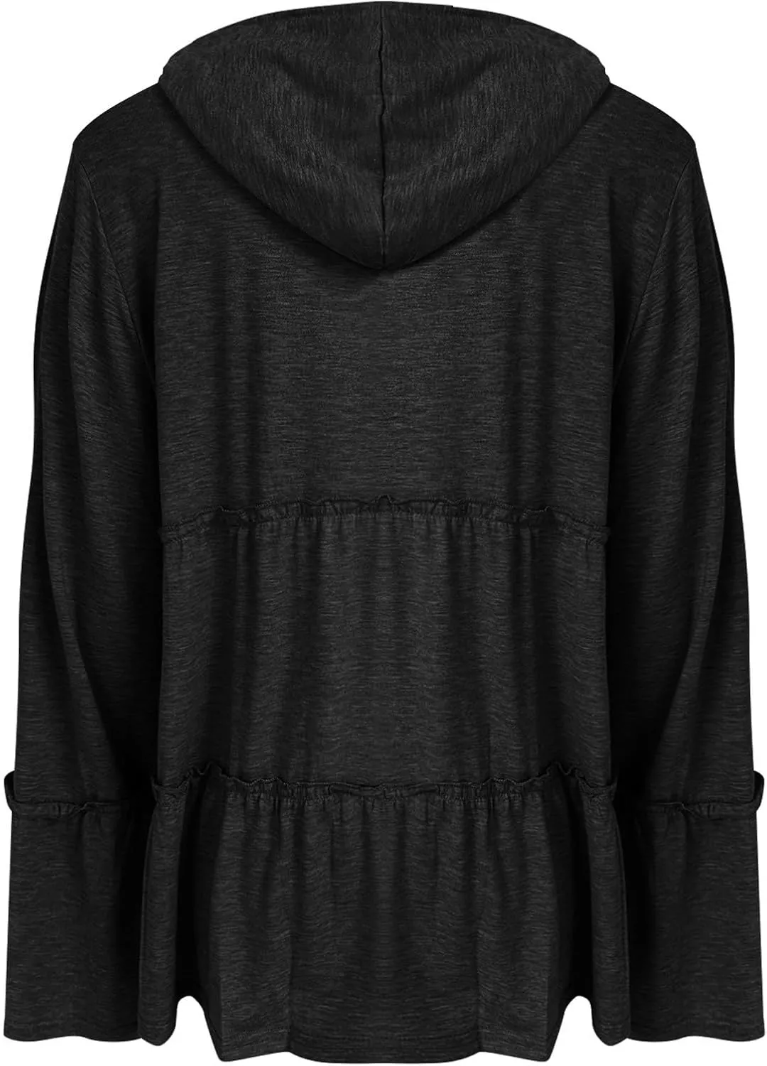 Women's Zip Up Blouses Long Sleeve V Neck Dressy Peplum Casual Tops Babydoll Shirts Fashion Lightweight Hoodies