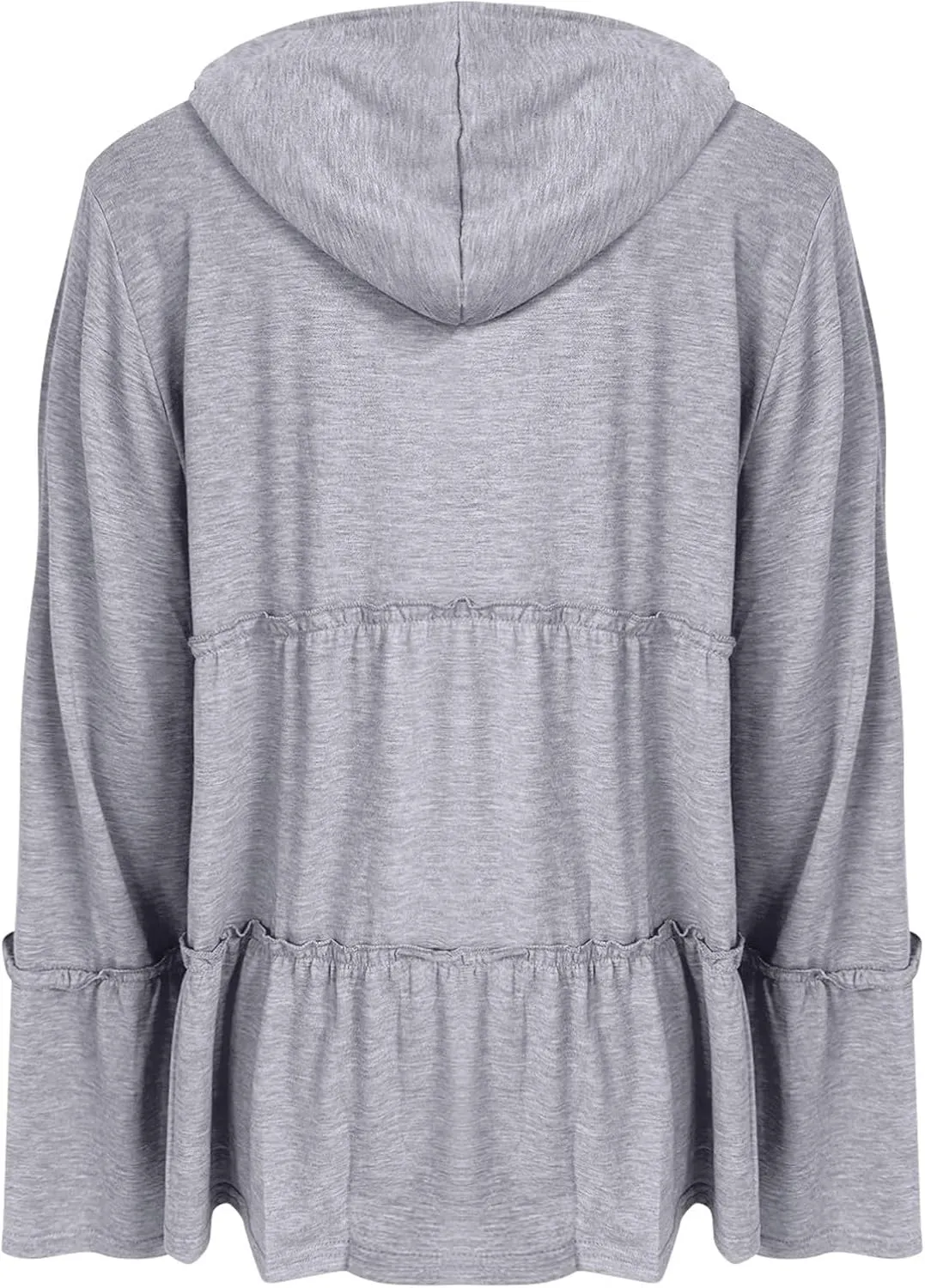 Women's Zip Up Blouses Long Sleeve V Neck Dressy Peplum Casual Tops Babydoll Shirts Fashion Lightweight Hoodies