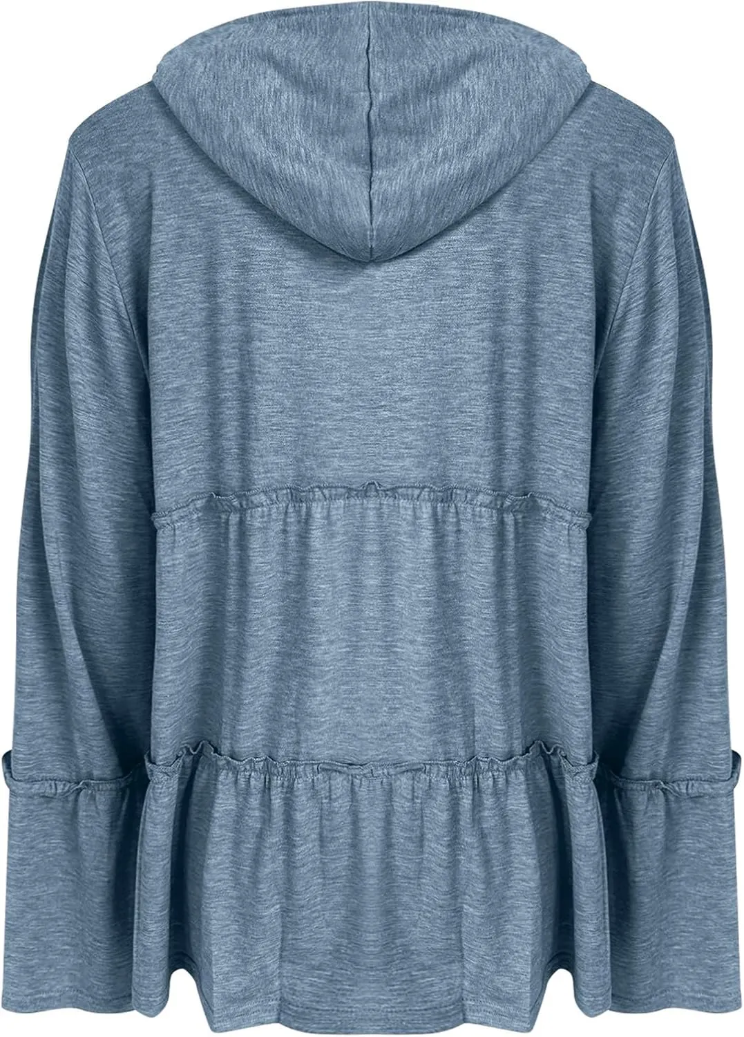 Women's Zip Up Blouses Long Sleeve V Neck Dressy Peplum Casual Tops Babydoll Shirts Fashion Lightweight Hoodies