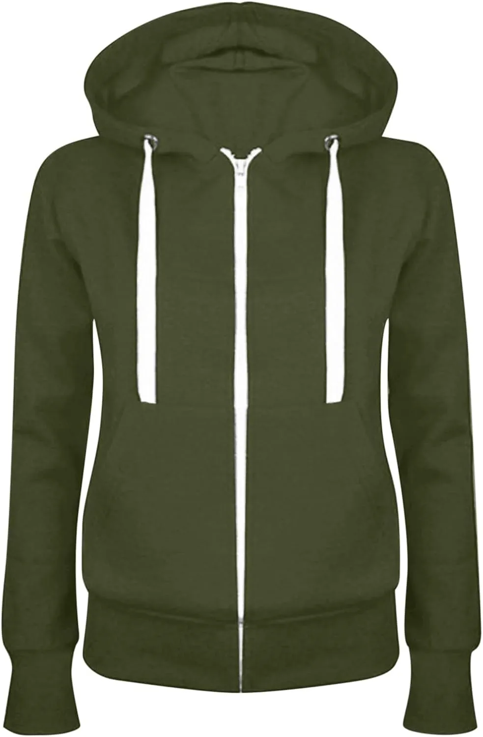 Womens Zip Up Hoodies Fleece Jacket Long Aleeve Full Zipper Sweatshirt Cardigan Casual Y2k Sweater Fall Outfits