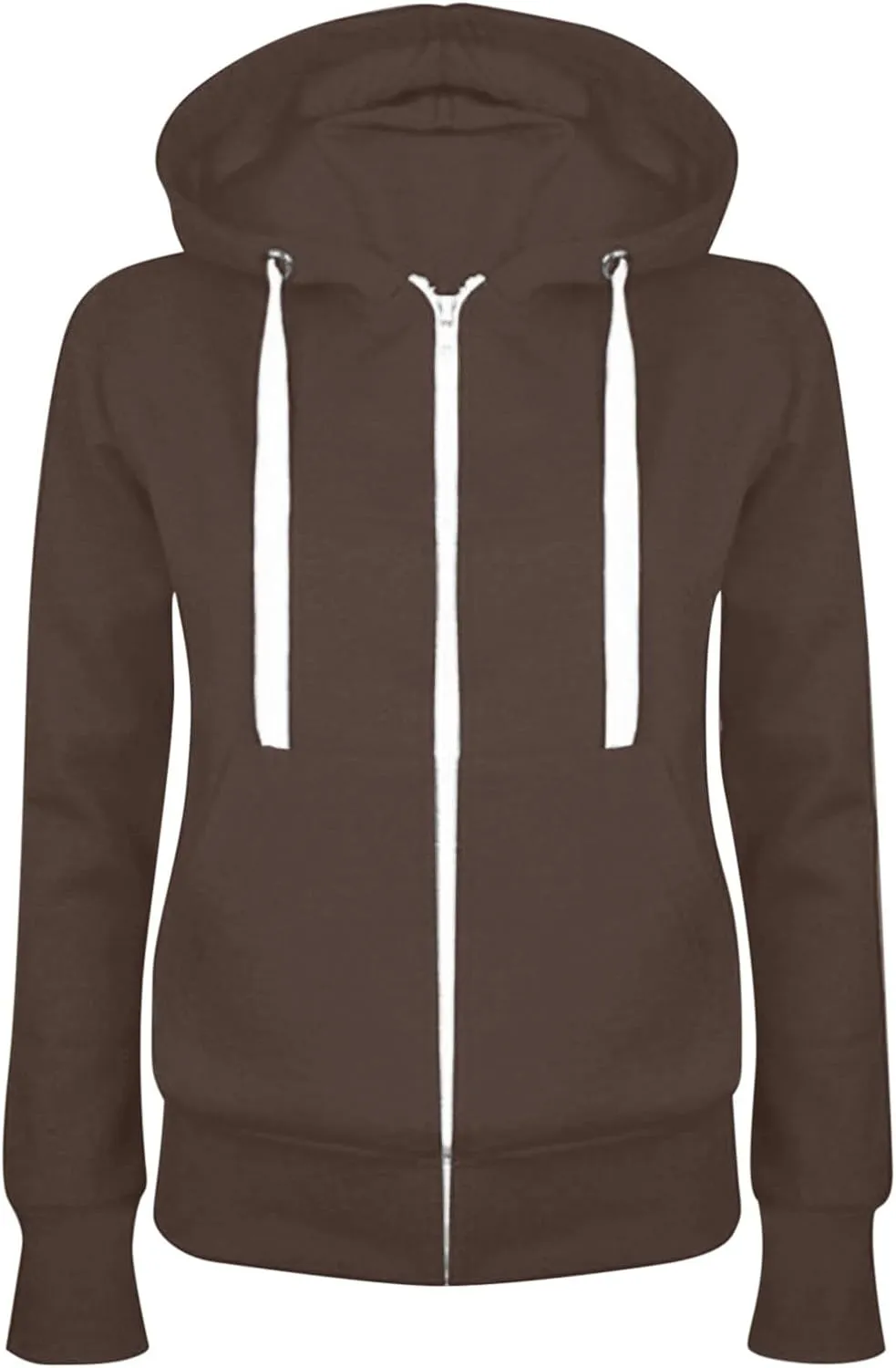 Womens Zip Up Hoodies Fleece Jacket Long Aleeve Full Zipper Sweatshirt Cardigan Casual Y2k Sweater Fall Outfits