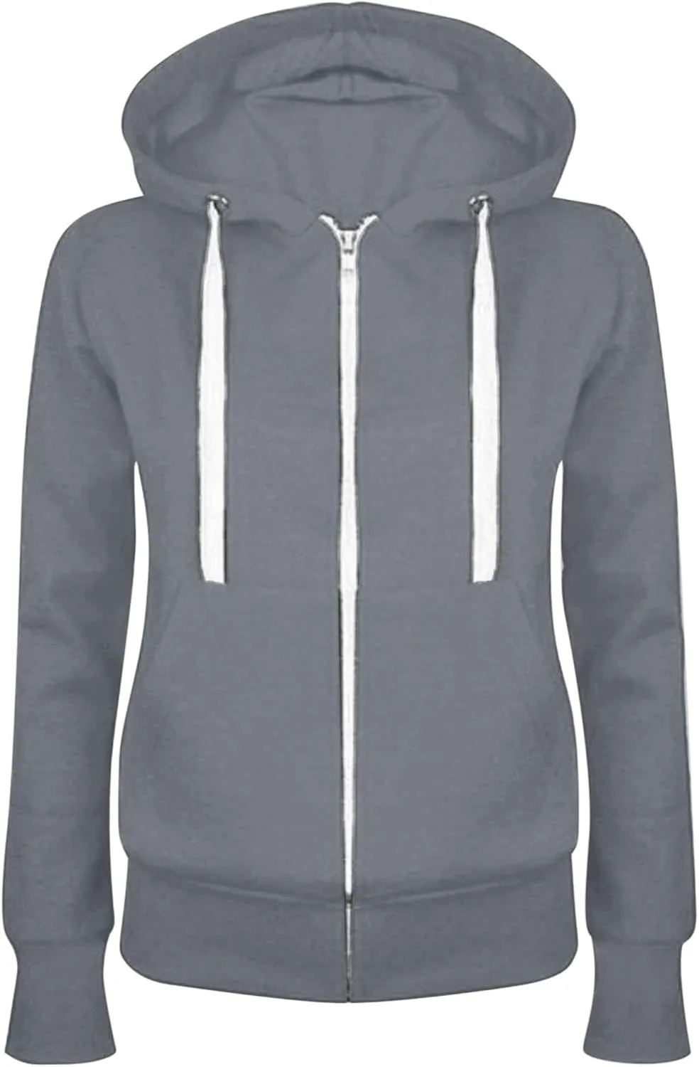 Womens Zip Up Hoodies Lightweight Casual Hoodie Long Sleeve Drawstring Hooded Sweatshirt Fall Outfits with Pockets